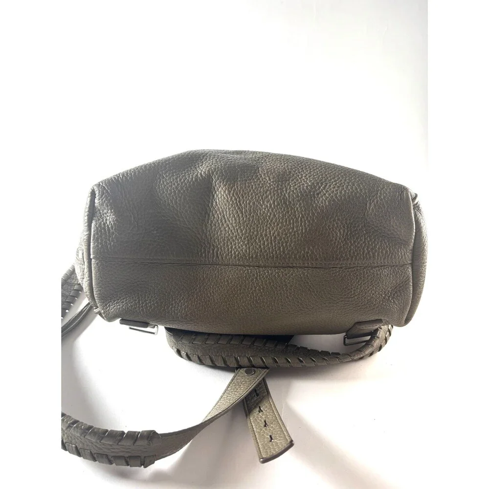 ALLSAINTS Kita Gray Pebbled Leather Slouchy Convertible Backpack